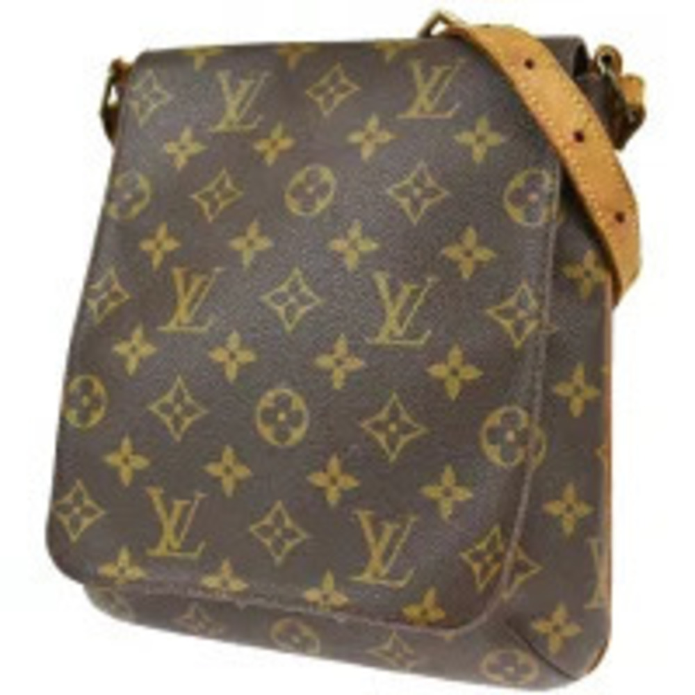Louis Vuitton Musette Salsa Monogram Leather Shoulder Bag Brown